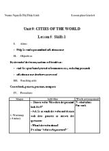 Giáo án Tiếng Anh Lớp 6 - Unit 9 Cities of the world - Lesson 5 Skills 1 - Nguyễn Thị Thùy Linh